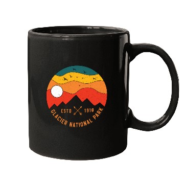 Discover Retro Glacier National Park Montana Souvenir 80s Mugs