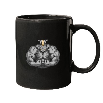 Discover Bodybuilder Rhino Toning Rhinoceros Fitness Mugs