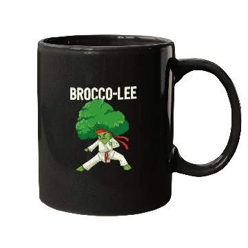 Discover Brocco Lee Broccoli Karate Vegan Vegetarian MMA Mugs