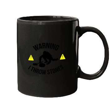 Discover I Throw Stones | Funny Curling Player Gift Mugs