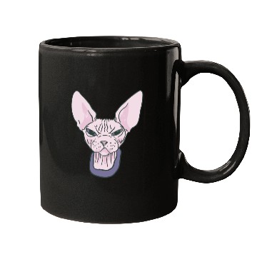 Discover grumpy catpinkGrumpy Sphinx Cat - Purple Mugs