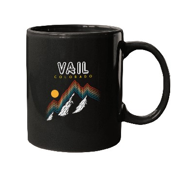 Discover Vail Colorado Usa Ski Resort 1980S Retro Mugs