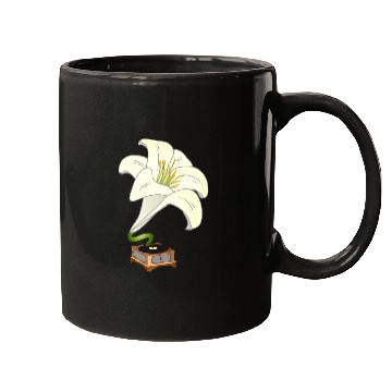 Discover nostalgic lilies flowers blossoms gramophone Mugs