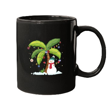 Discover Christmas Palm Tree And Snowman Mugs