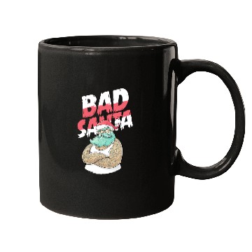 Discover Bad Santa Claus Christmas Tattoo Mugs