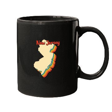 Discover New Jersey Map Outline Vintage Retro Nj Home State Mugs