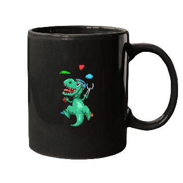 Discover Funny T-Rex Bouldering and Rock Climbing Gift Mugs