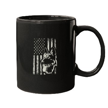 Discover Patriotic German Shepherd AMERICAN FLAG Dog Lover Mugs