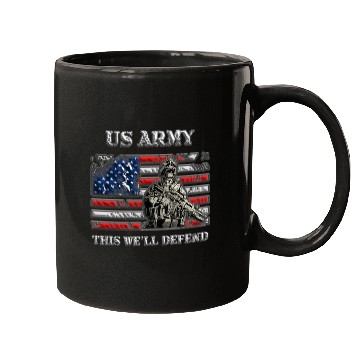 Discover US Army - This we'll defend USA Flag Mugs
