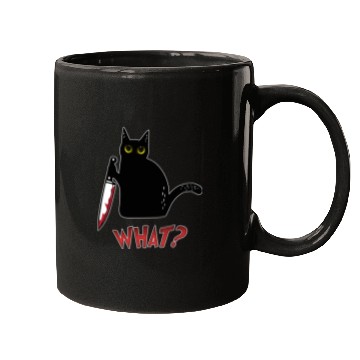 Discover Cat What - Murderous Cat With Knife Mugs