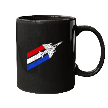 Discover F-4 Phantom Vintage USA Contrails Red White Blue Mugs