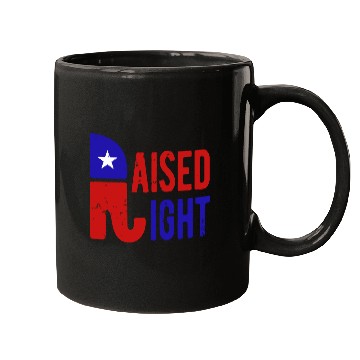 Discover Raised Right Proud Republican Elephant Logo Usa Mugs