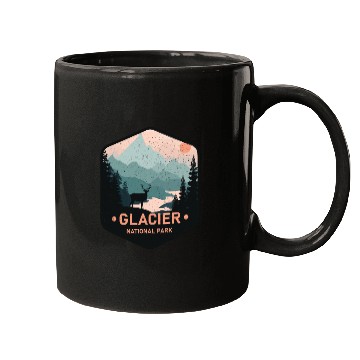 Discover Vintage Glacier National Park Deer Mountains Gift Mugs