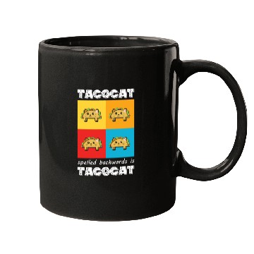 Discover Funny Taco Cat Tacocat Spelled Backwards Palindrom Mugs