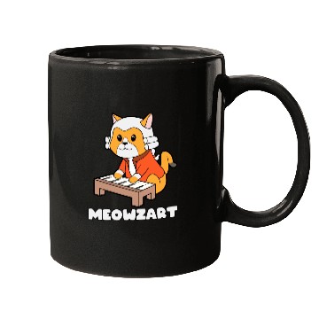 Discover Meowzart Kitty Piano Funny Cat Pun Classical Music Mugs