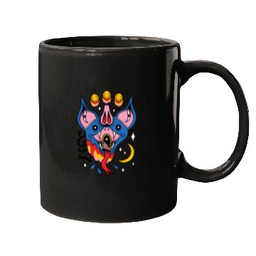 Discover TRIPPY BAT TATTOO SURREAL Mugs