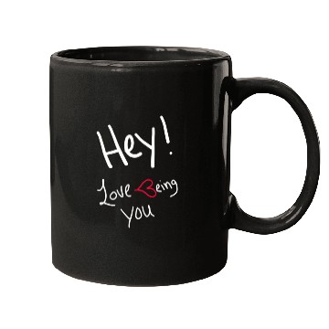 Discover Love being you white writing Mugs