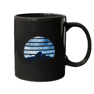 Discover blue Retro Vintage With abstract mountain Mugs