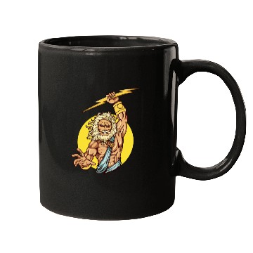 Discover Comic - God Zeus Lightning - bright Mugs