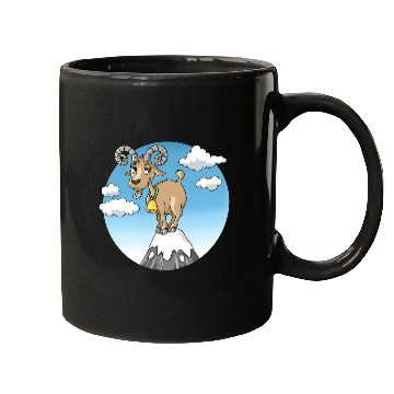 Discover Mountain goat peaks with snow cartoon Mugs
