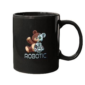 Discover Funny Bear Robot Robotic Cuddling Cyborg Mugs