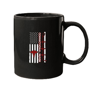 Discover Correctional Nurse USA Flag Nursing RN Mugs