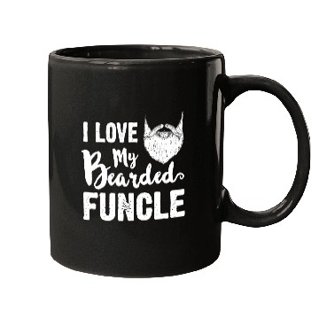 Discover I Love My Bearded Funcle Cool Uncle Family Gift Mugs