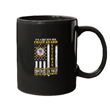 Discover I'm a Grumpy Old US Coastguard Veteran Serving Mugs