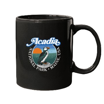 Discover Retro Acadia National Park Vintage Maine Puffin Mugs