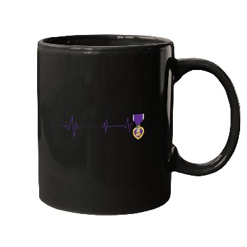 Discover Heart Beats Purple Heart US Military Purple Heart Mugs