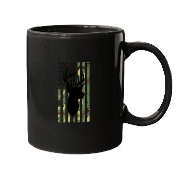 Discover Camouflage American Flag Deer Hunting Mugs