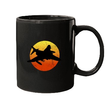 Discover F-4 Phantom Silhouette Retro Sunset Military Jetf4 Mugs