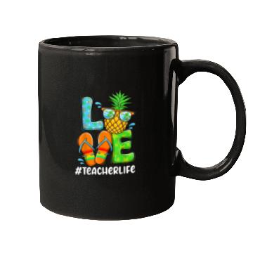 Discover Summer Love Teacher life Love Pineapple Mugs