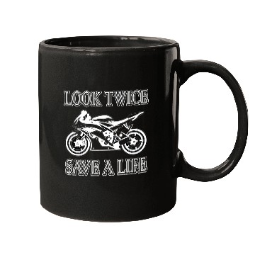 Discover Look Twice Save A Life Motorcycle Bike Safety Mugs