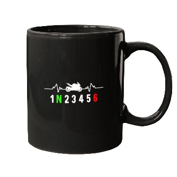 Discover Motorcycle gear shift racing biker heartbeat Mugs