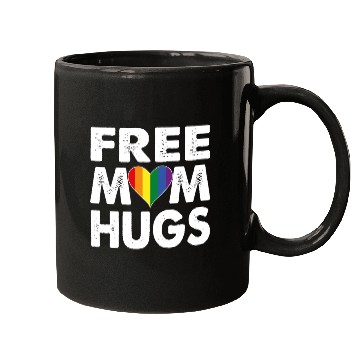 Discover Free Mom Hugs Pride LGBTQ Rainbow Heart Mugs