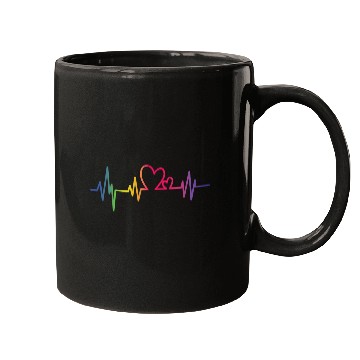 Discover Pride Rainbow heart beat Mugs
