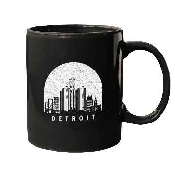 Discover Detroit Michigan Skyline Mugs
