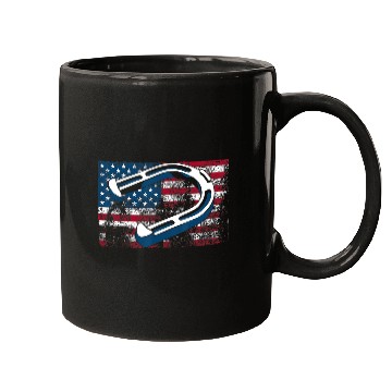 Discover Cool Horseshoe Pitching USA Flag Funny US Pitcher Mugs