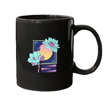 Discover Neon Floral Sunset Mugs