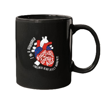 Discover Brave With Every Beat CHD Awareness Happy Gift Mugs