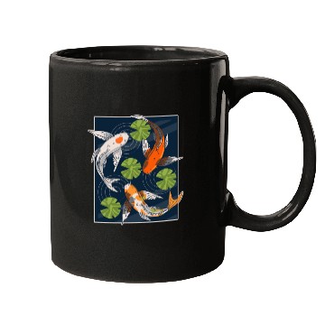 Discover Koi Fish Lover Asian Japanese Carp Water Pond Anim Mugs