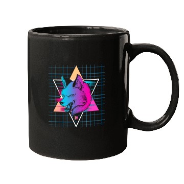 Discover Japan Vaporwave Wolf Mugs