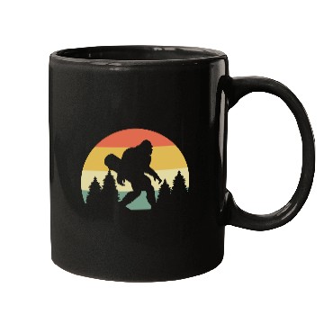Discover Retro Silhouette Sasquatch Bigfoot Skateboard Mugs