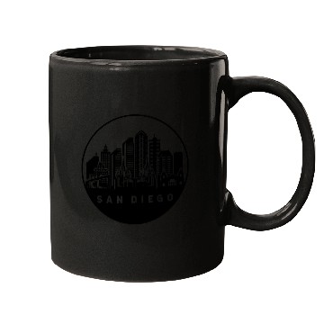 Discover San Diego California Skyline Mugs