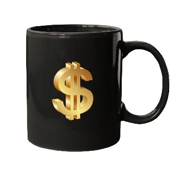 Discover gold dollar sign logo 3d Mugs