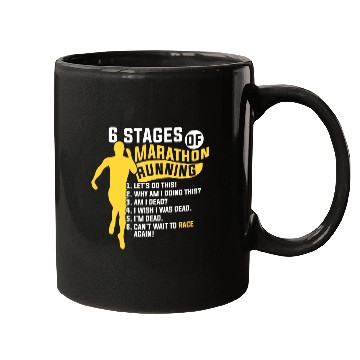 Discover Marathon Running 6 Stages of Marathon Running Mugs