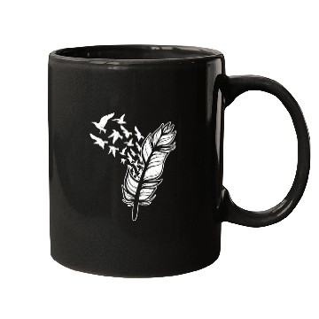 Discover White Doves Feather Peace Freedom Media Writer Mugs