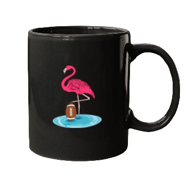 Discover Flamingo Playing American Football Mugs