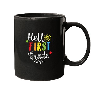 Discover Hello 1st First Grade - Back To School Funny Kids Mugs